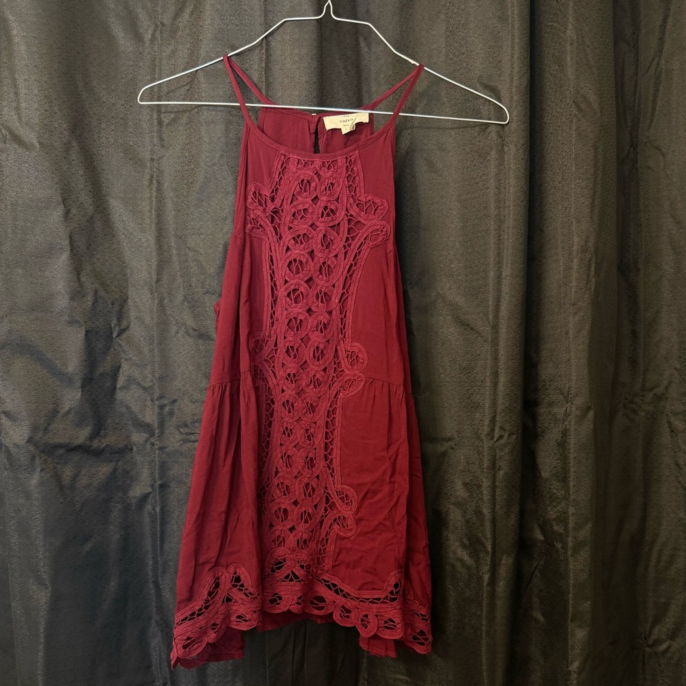 Entro Red Ruffled Halter Sundress